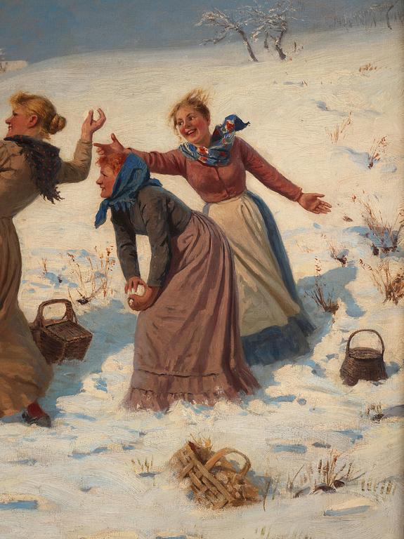 Hans Dahl, Snowball throwing.