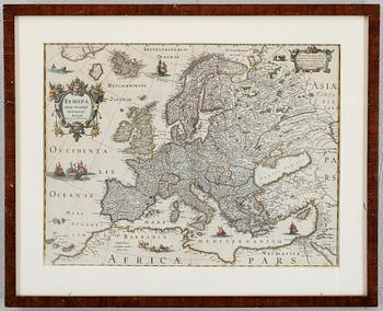 KARTA, Europa, Exactissime Descripta Auctore Henrico Hondio 1631.