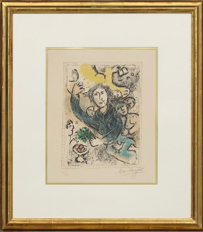 MARC CHAGALL, colour lithographe, signed and numbered 17/50.