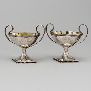 N ÖHSTEDT, saltkar ett par, silver, empire, Piteå 1841.