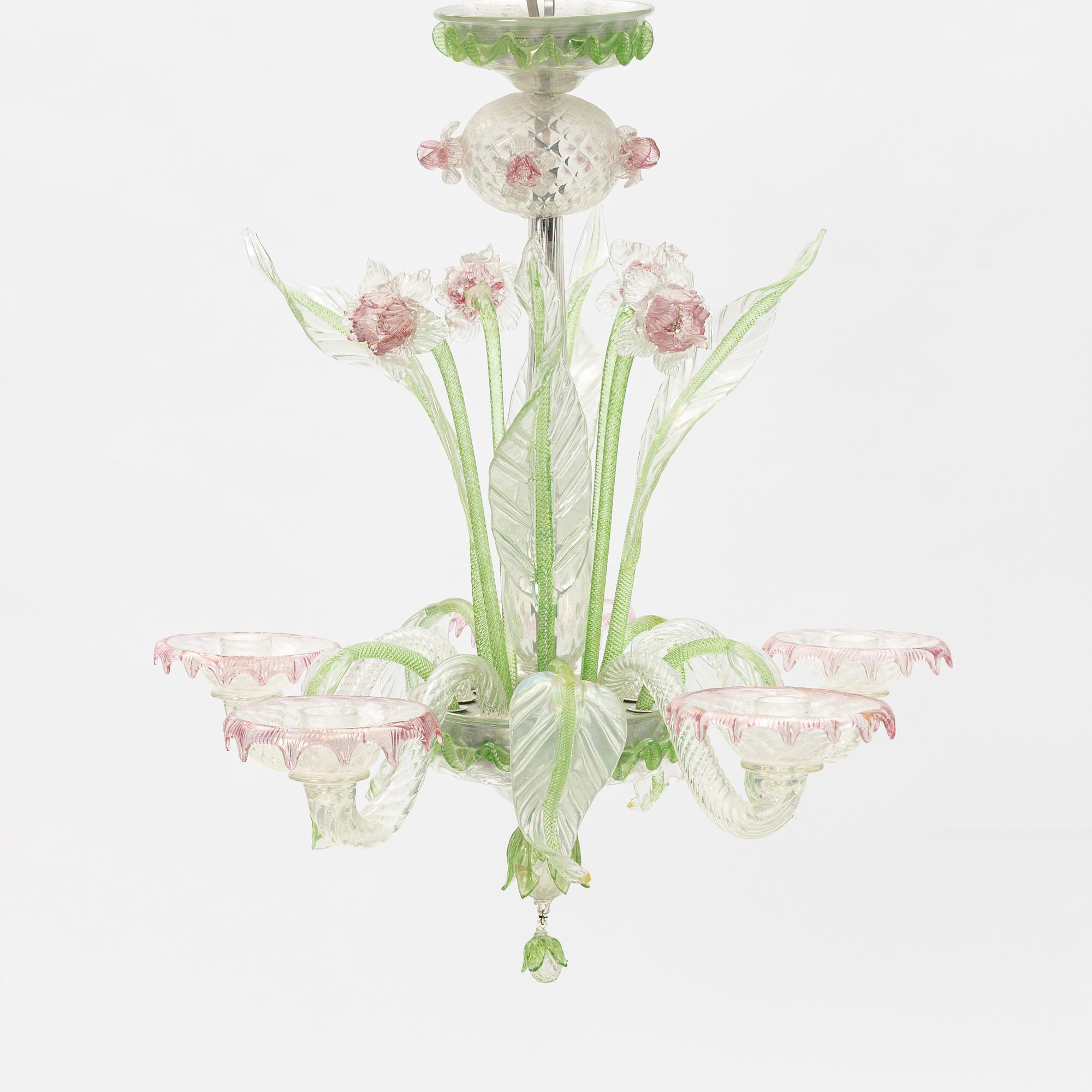 A Venetian style chandelier, mid 20th Century.