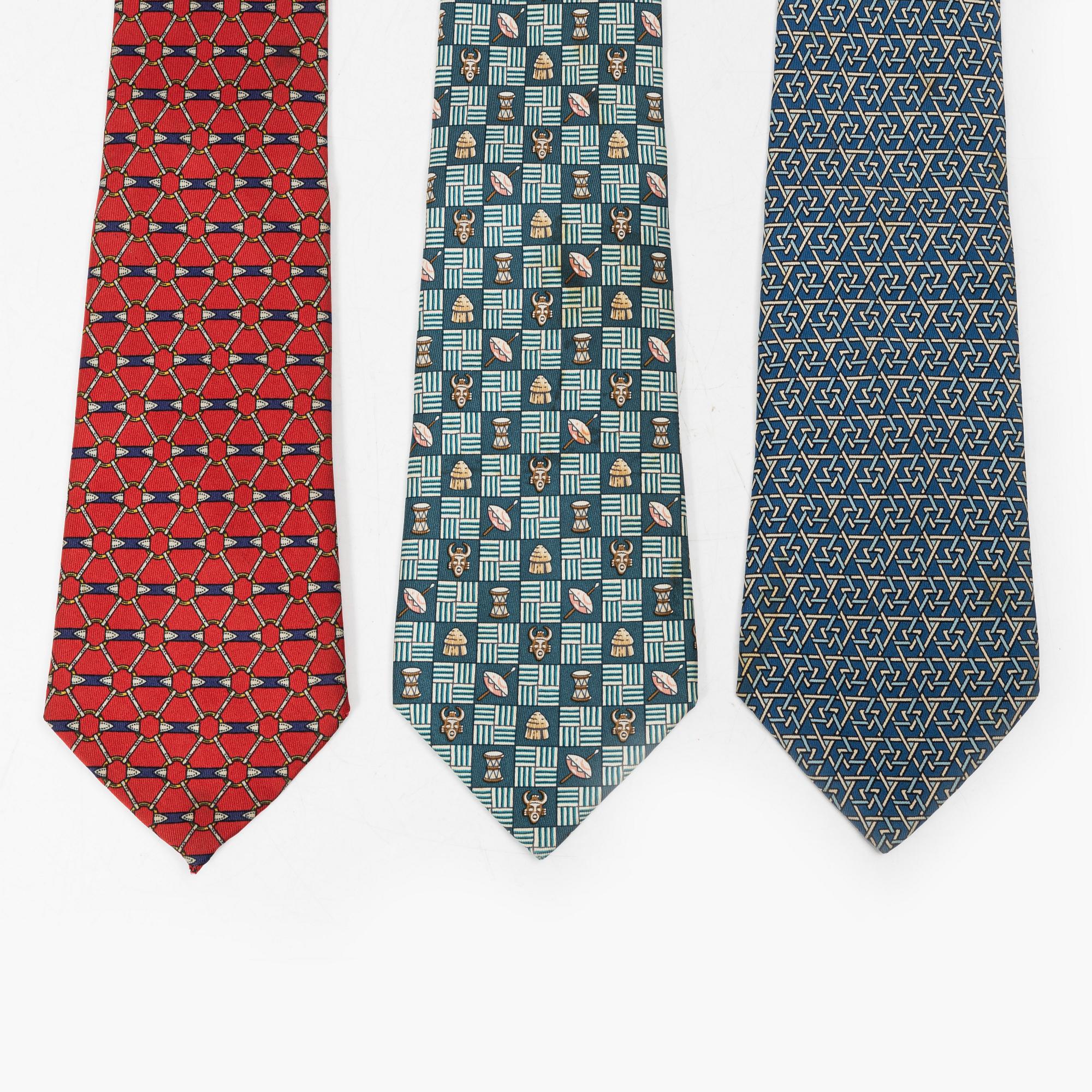 Hermès, ties, 3 pcs.
