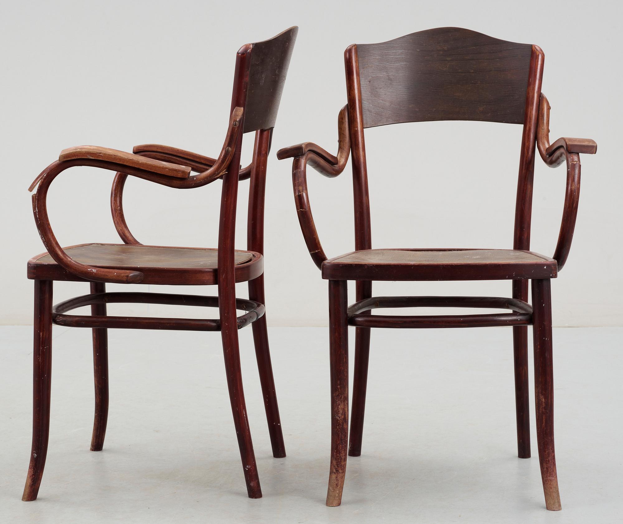 KARMSTOLAR, ett par, Thonet, Jugend, tidigt 1900-tal.
