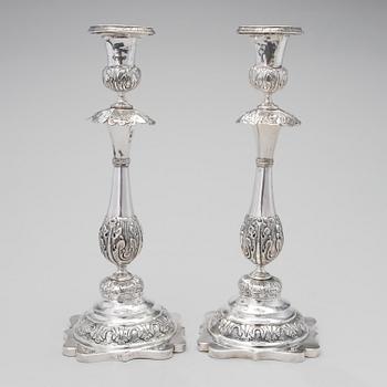 LJUSSTAKAR, ETT PAR, silver, Orgeev (Orhei) Russia, 1800-tal.