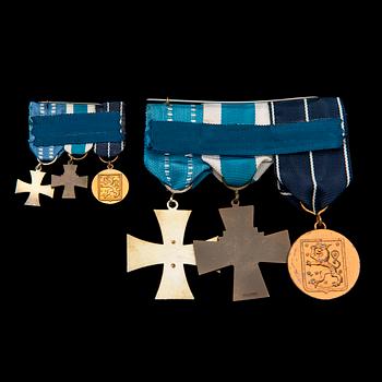 MEDALJER med MINIATYRER, andra världskriget, Finland.
