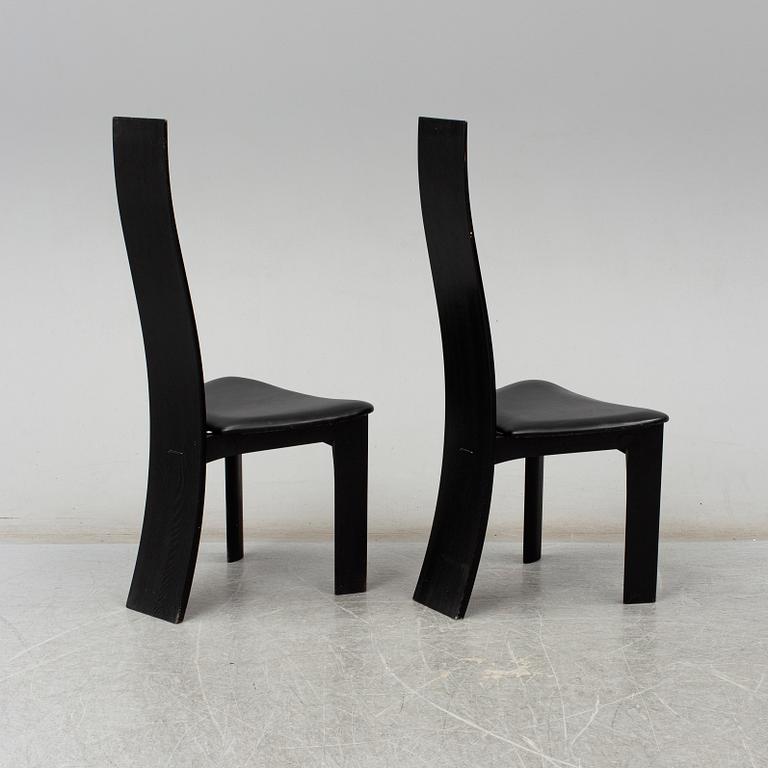 Eight chairs 'Iris' designed by Bob van den Berghe, Tranekær Furniture, Denmark, 1982.