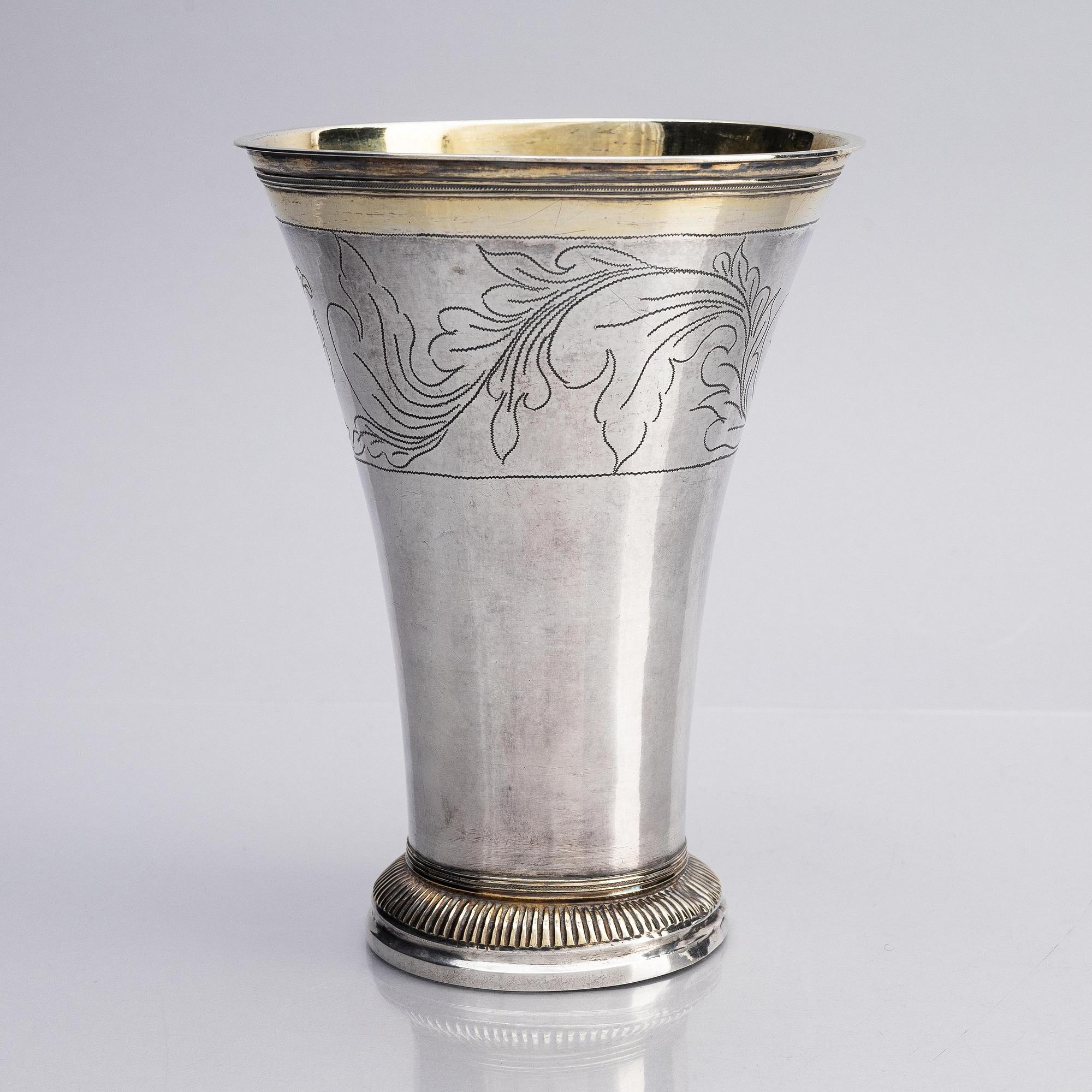 A parcel-gilt silver beaker, mark of Peter Ohlin, Karlskrona, Sweden, 1798.