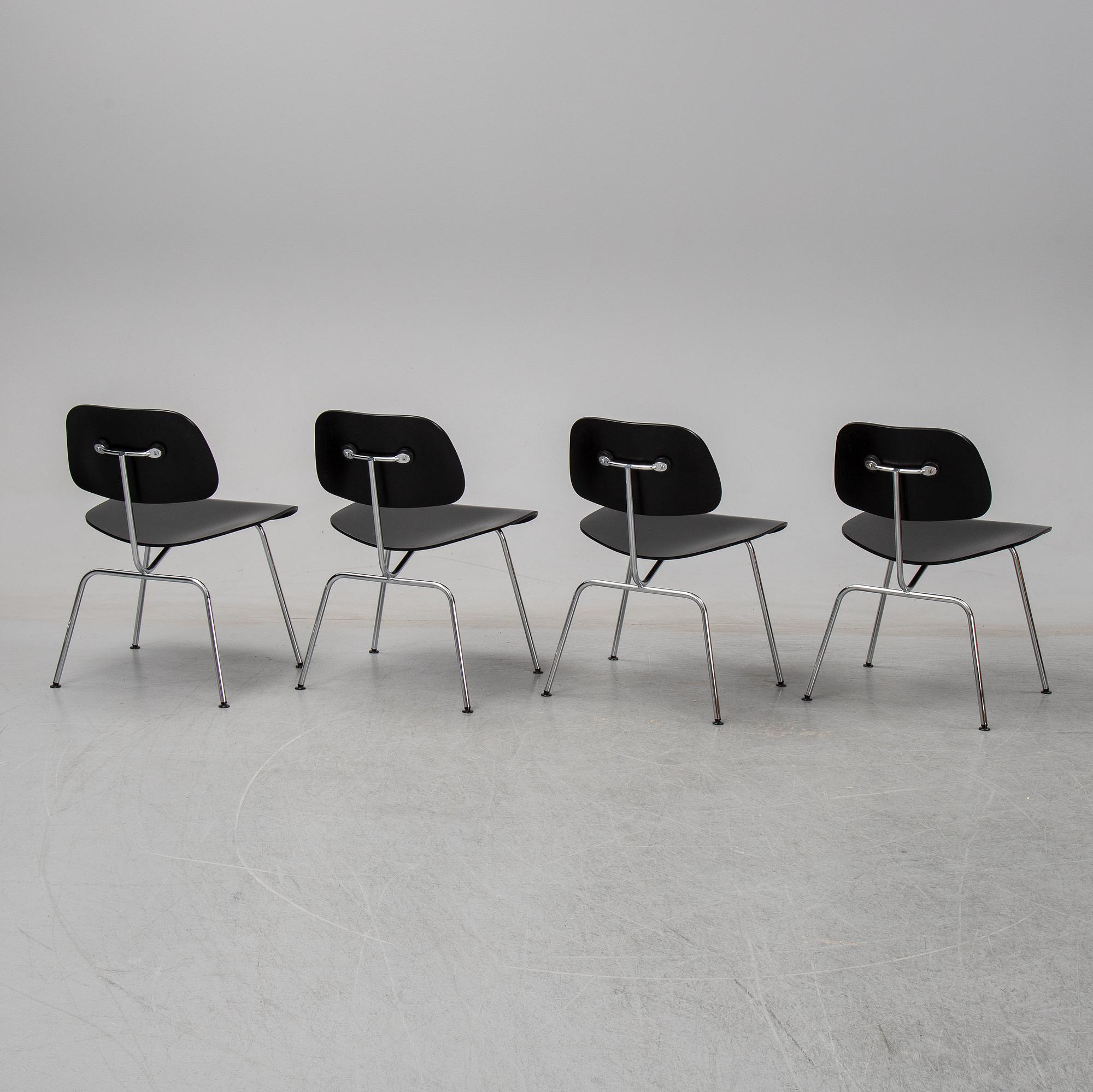 Charles and Ray Eames,  stolar, 4 st, "DCM", Plywood Group, Vitra, 1999.