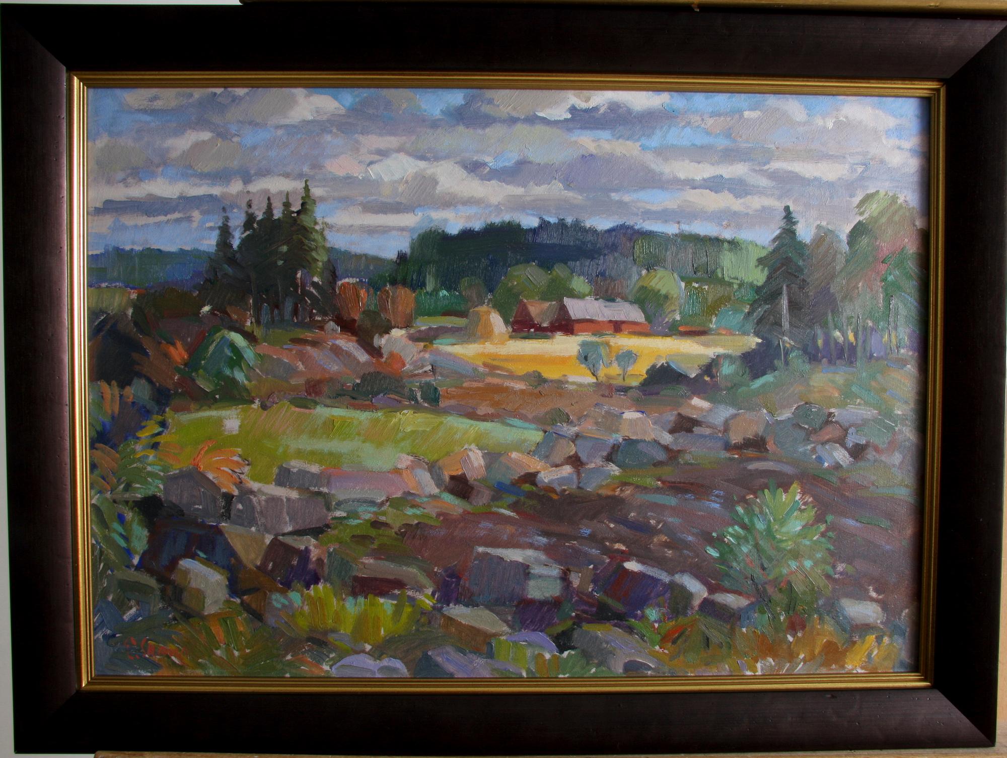 PARTI KONST, 3 delar, oljemålningar, 1900-tal.