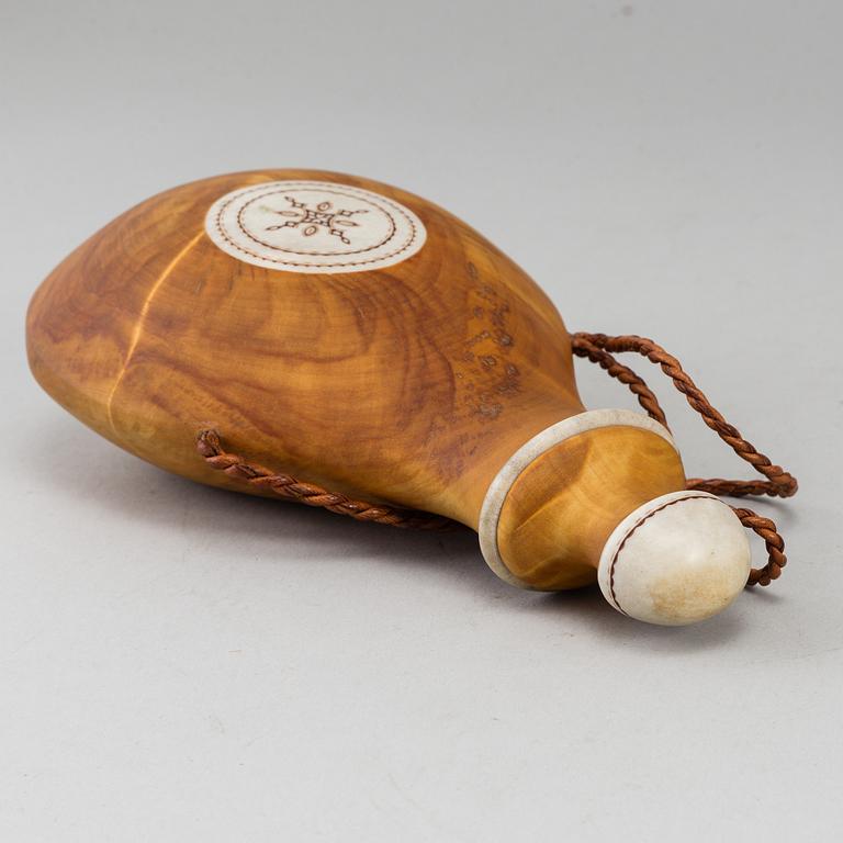 TORE SUNNA, a Sami bich salt flask signed Tore Sunna.