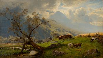 HJALMAR MUNSTERHJELM, SHEPHERD IN THE ALPS.