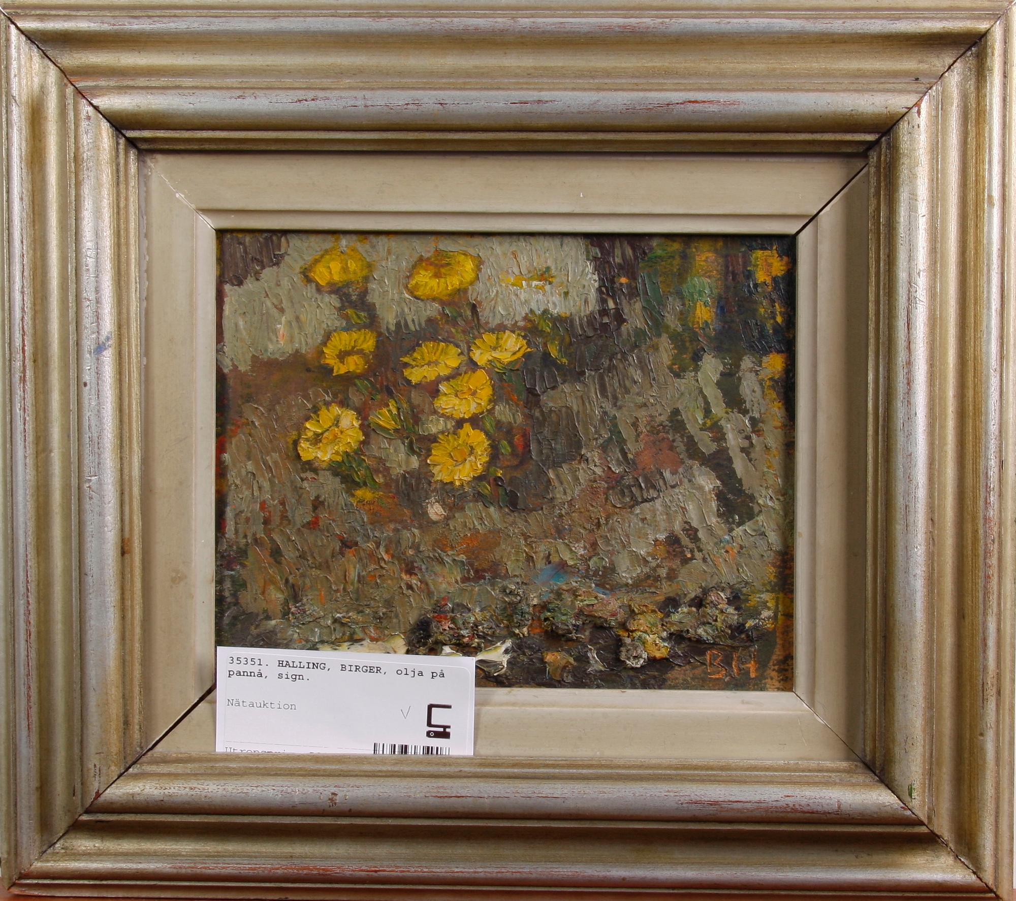 HALLING, BIRGER, olja på pannå, sign.