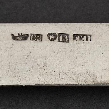 A Finnish silver cutery travel set, 19th century.