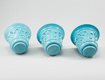 YTTERFODER, 3 st, glas, Edvin Ollers, Elme glasbruk, 1900-talets andra kvartal.