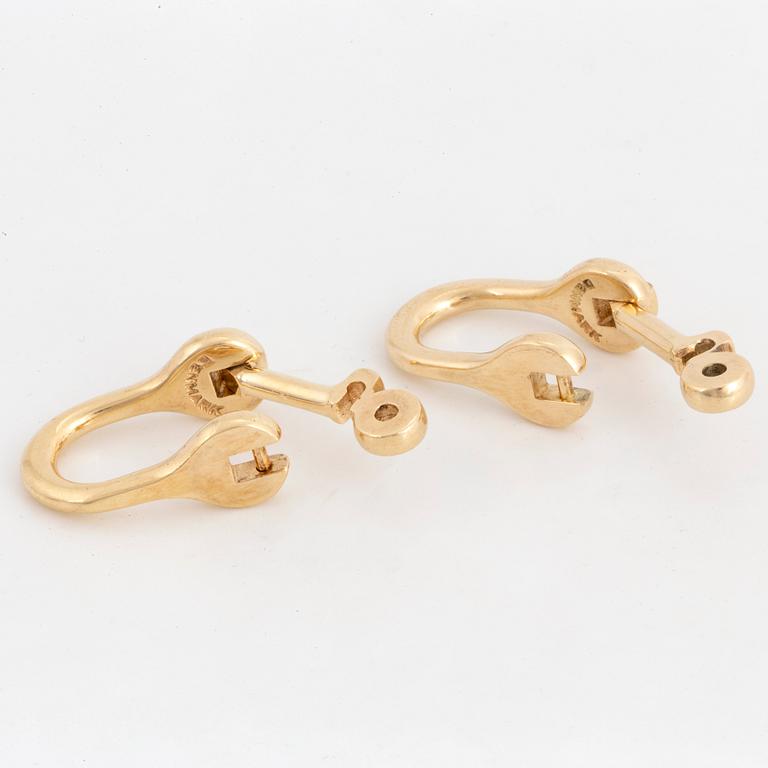 OLE LYNGGAARD, manschettknappar, 14K guld.