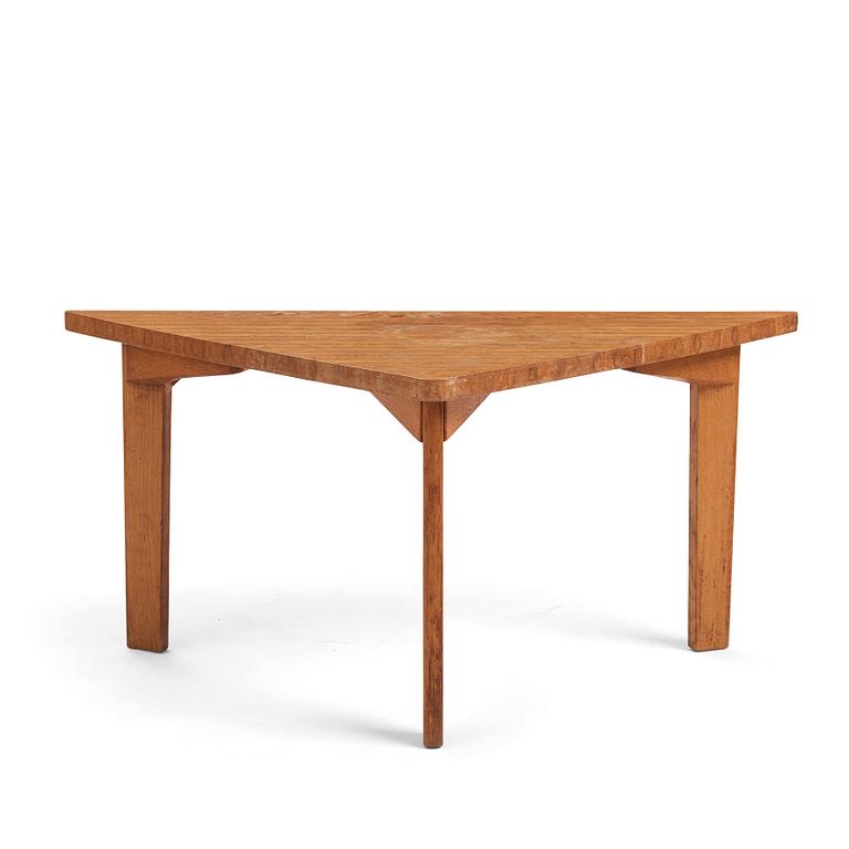 Carl-Axel Acking, a triangular low table, Nordiska Kompaniet, 1940-50s. Provenance Carl-Axel Acking.