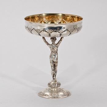 SKÅL PÅ FOT, silver, jugend, Heiden, Tyskland tidigt 1900-tal. Vikt ca 240 gram.