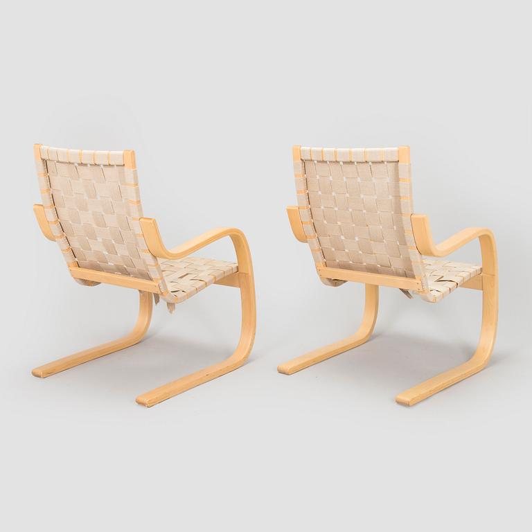 Alvar Aalto, fåtöljer, ett par, modell 406 för Artek 1900-talets slut.