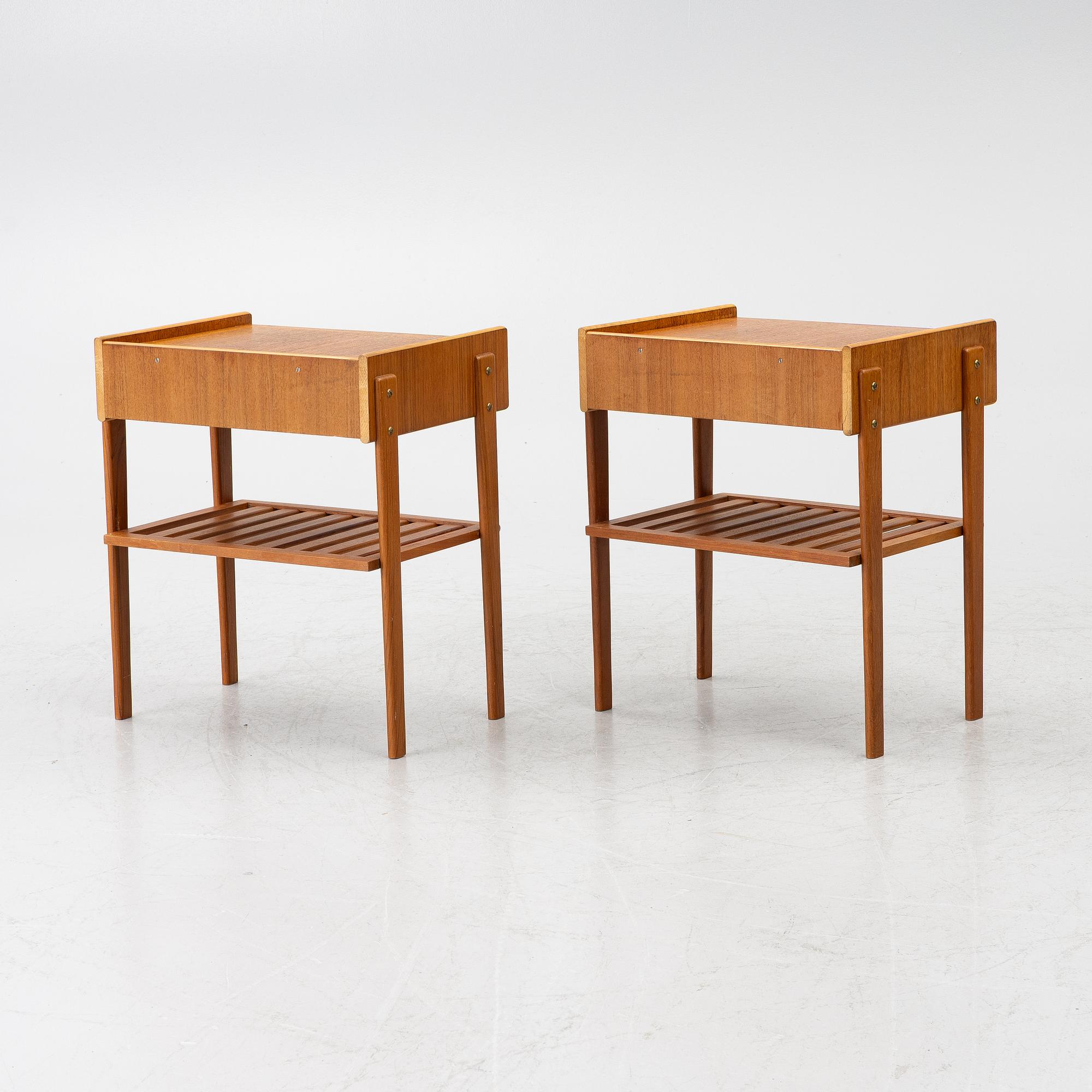 Pair of bedside tables, 1950s.
