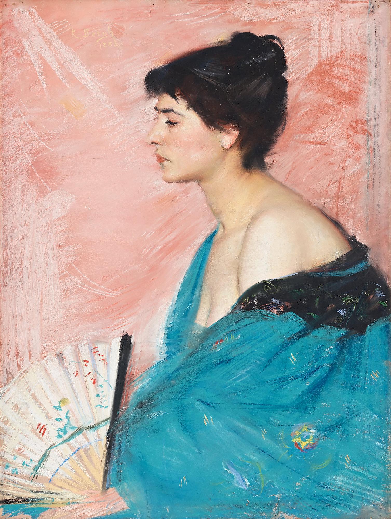 Richard Bergh, Japoniserande modellakt med solfjäder.