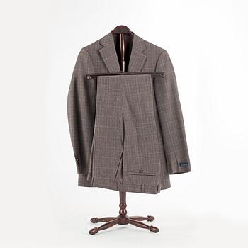 EDUARD DRESSLER, a glencheck woolblend suit consisting of jacket and pants. Size 52.