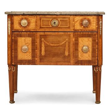46. A Gustavian late 18th century commode by Fredrich Iwersson (master in Stockholm 1780-1801).