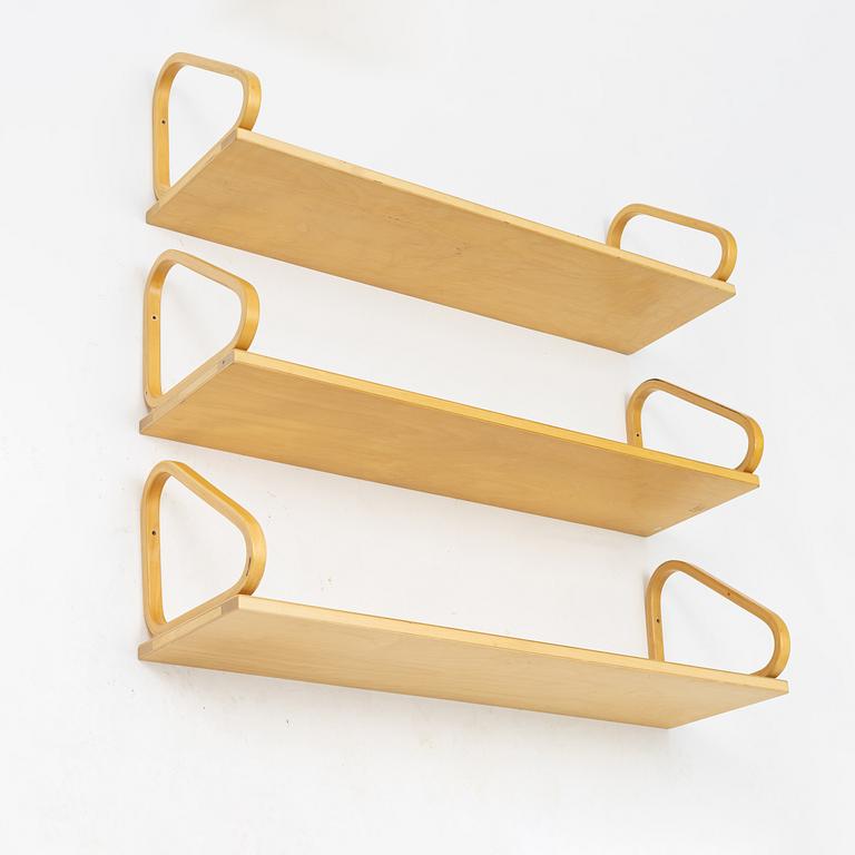 Alvar Aalto, three console shelves, model 112B, Artek, Finland.