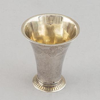 A swedish silver beaker. Mark of EA Körsner, Falun 1797.