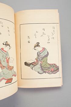 BÖCKER, fem band, efter Harunobu Suzuki, 1900-tal.