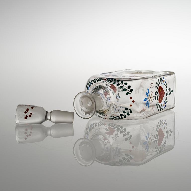 A DECANTER, glass. Karhula Finland 1930s.