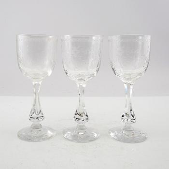 Fritz Kallenberg wine glasses, 8 pcs "Mac Guirlang", Kosta, mid-20th century.