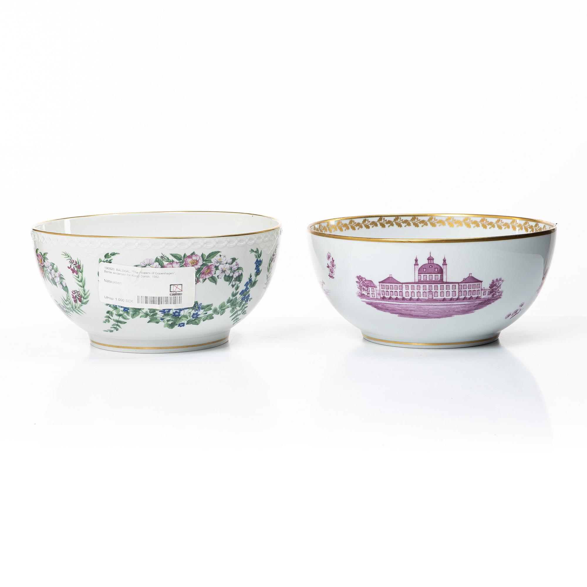 Royal Copenhagen, bålskålar, 2 st, porslin, Danmark.