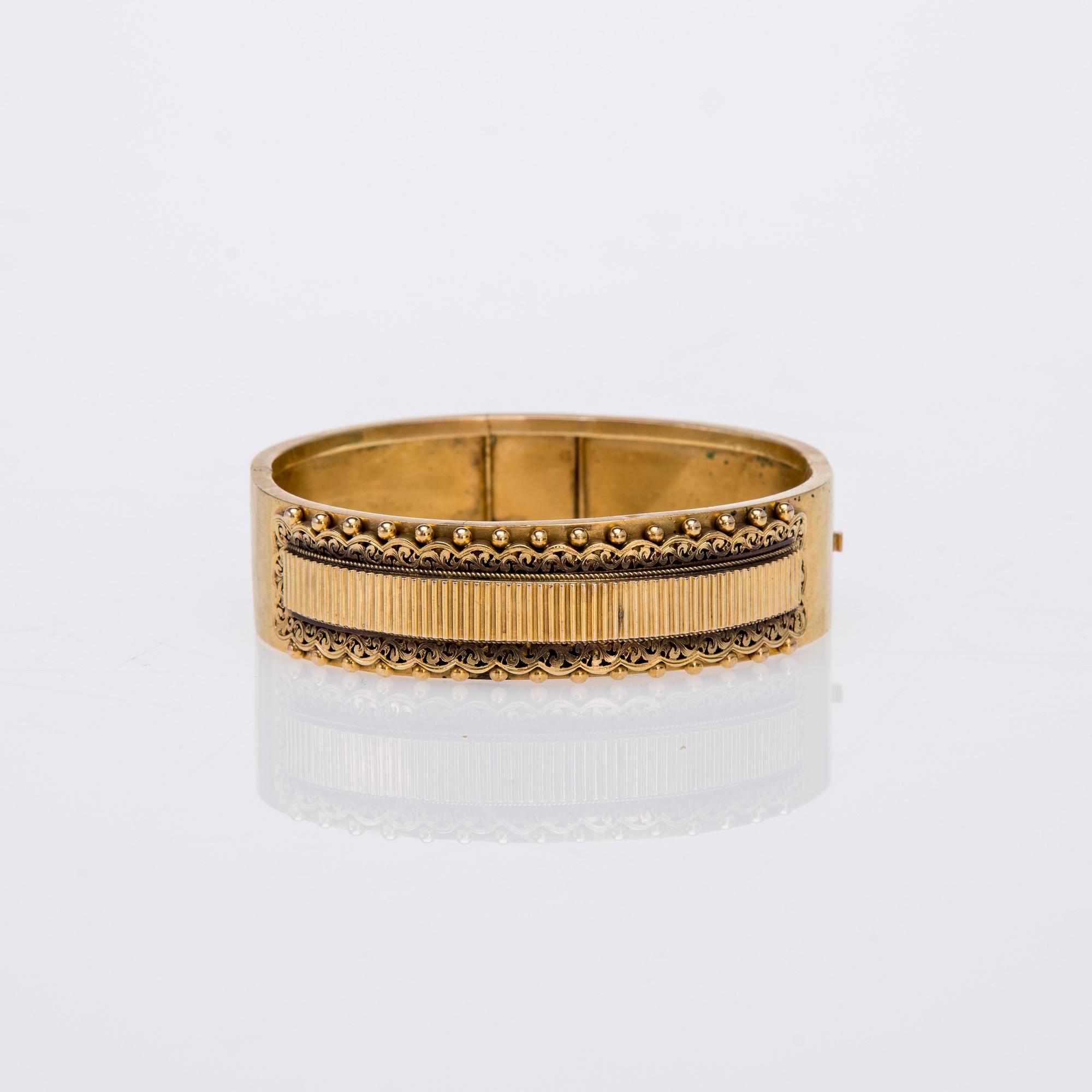 ARMBAND, guld 14 K, ostämplat, ca 1900, vikt 32 g.