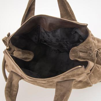 GUCCI Medium Suede Hysteria Top Handle Handbag.