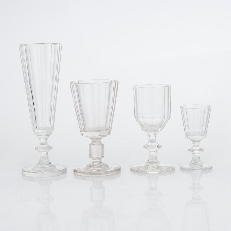 A set of 65 glasses, 20th Century.