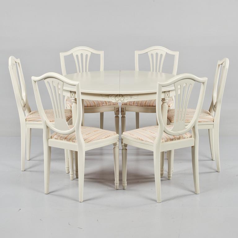MATGRUPP, 7 delar, gustaviansk stil, 1900-talets andra hälft.