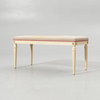 Bench, Gustavian style, AB Svenska Möbelfabrikerna, Bodafors, second half of the 20th century.