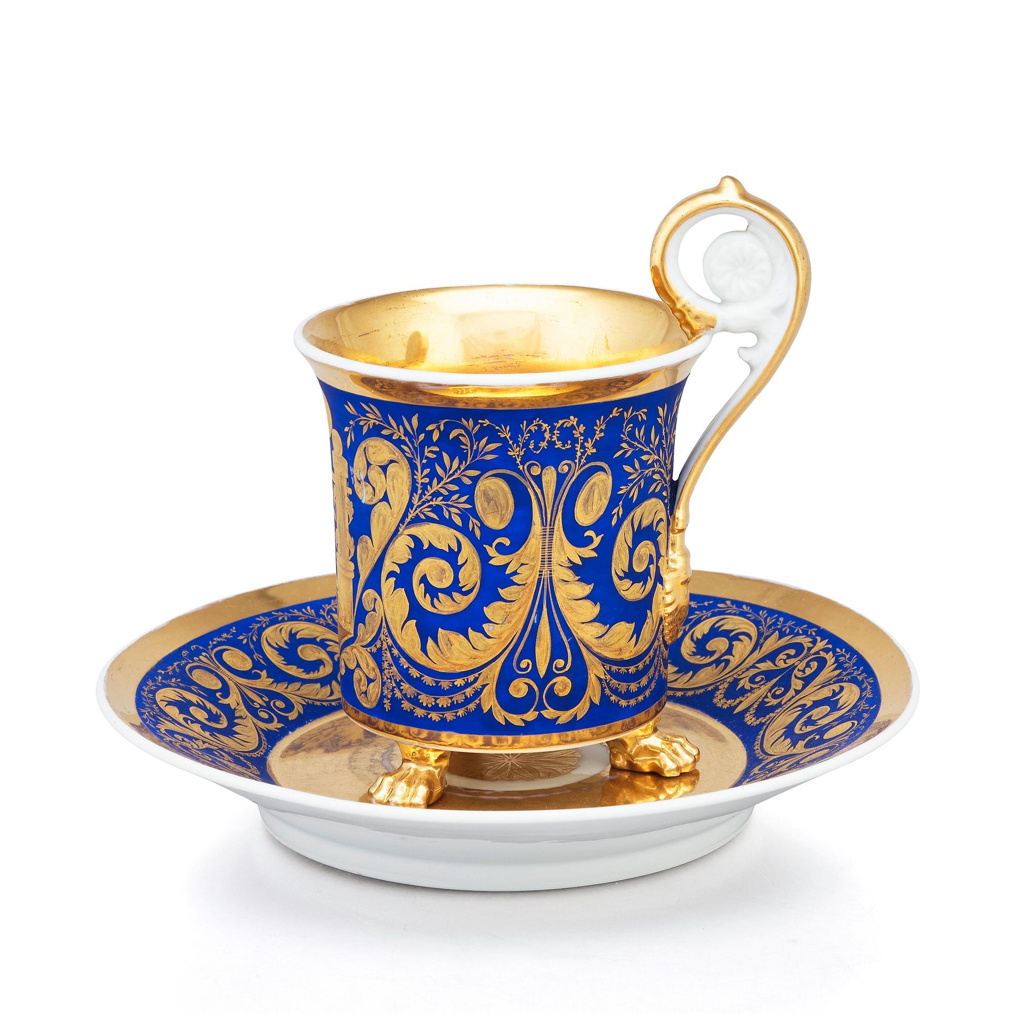A German Berlin cup with stand, 19th Century.