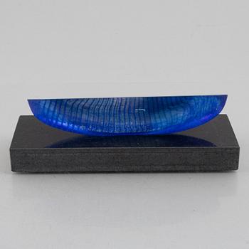 Bertil Vallien, a boat sculpture, Kosta Boda, Sweden, numbered and signed.