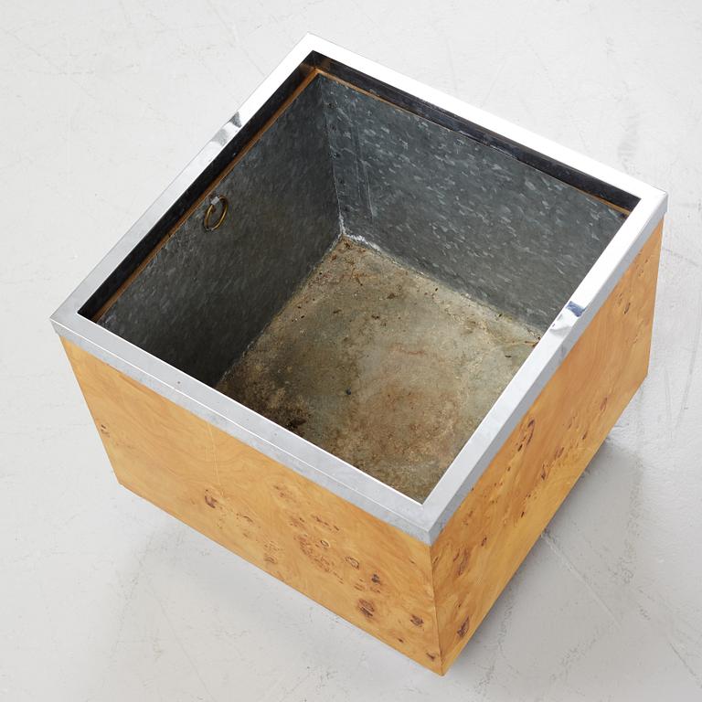 A birch and metal flowerpot, Vaia del Sud, Italy, second half of the 20th century.