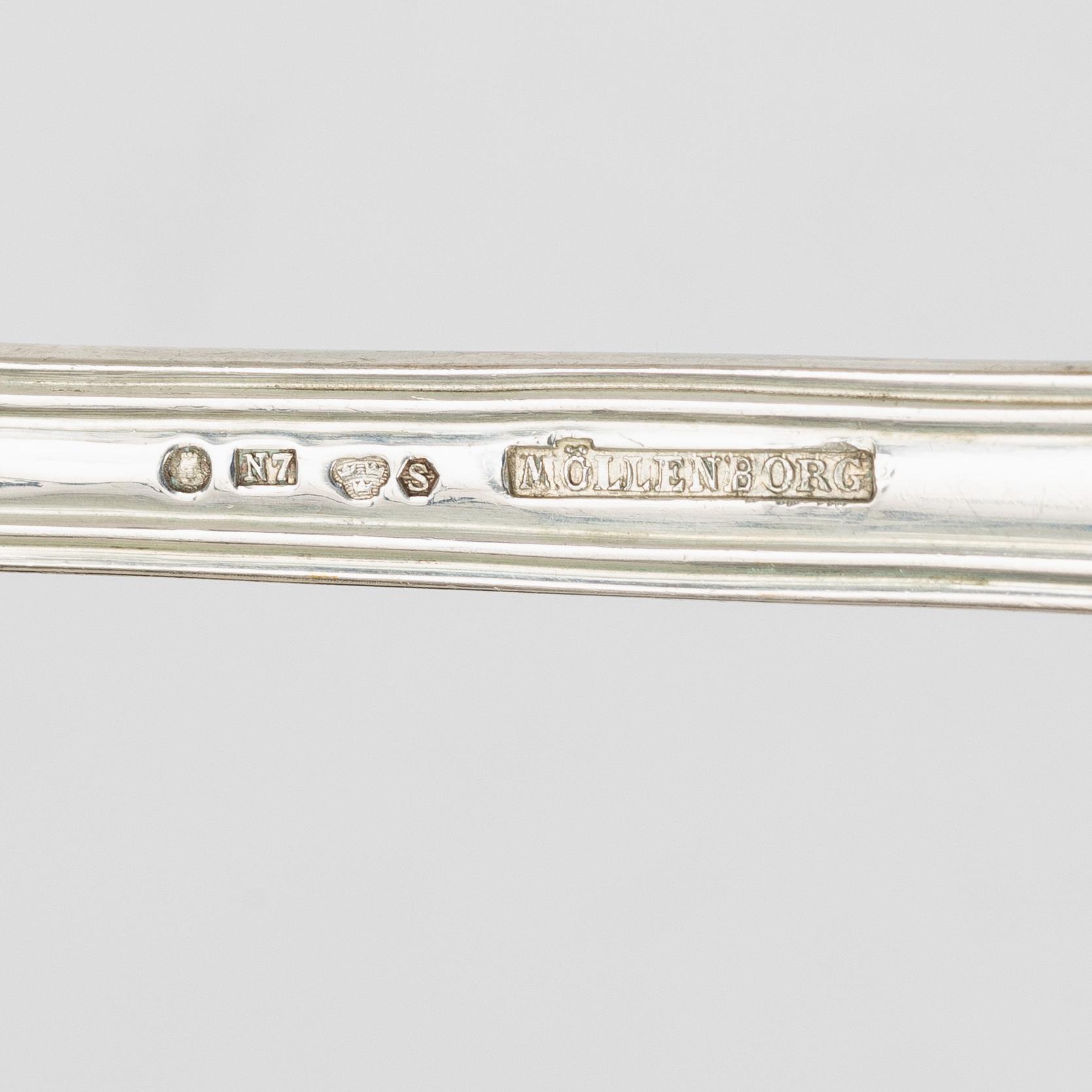 Gustaf Möllenborg, Table spoons, 12 pcs, silver, Stockholm 1915.