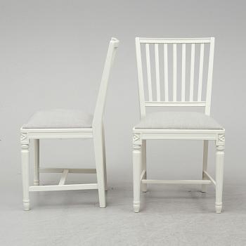 Four gustavian style chairs, late 20th century.