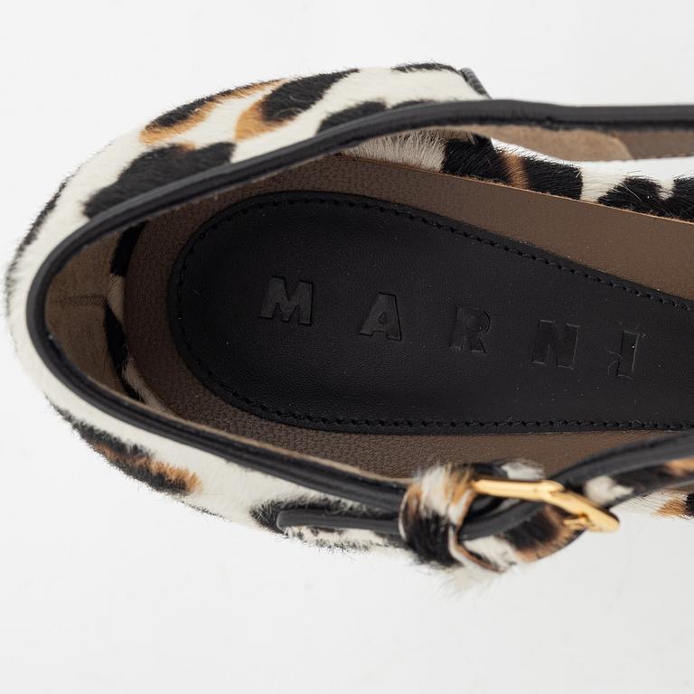 Marni, a pair of leopard coloured cows hair pumps, size 36 1/2.