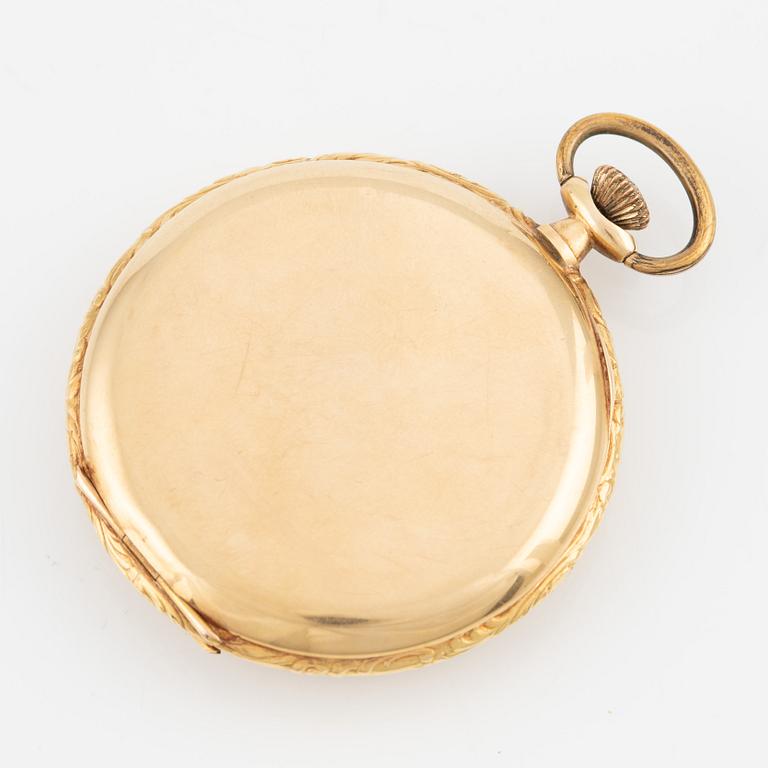 Pocket watch, 14K gold, "Exakt", 49 mm.