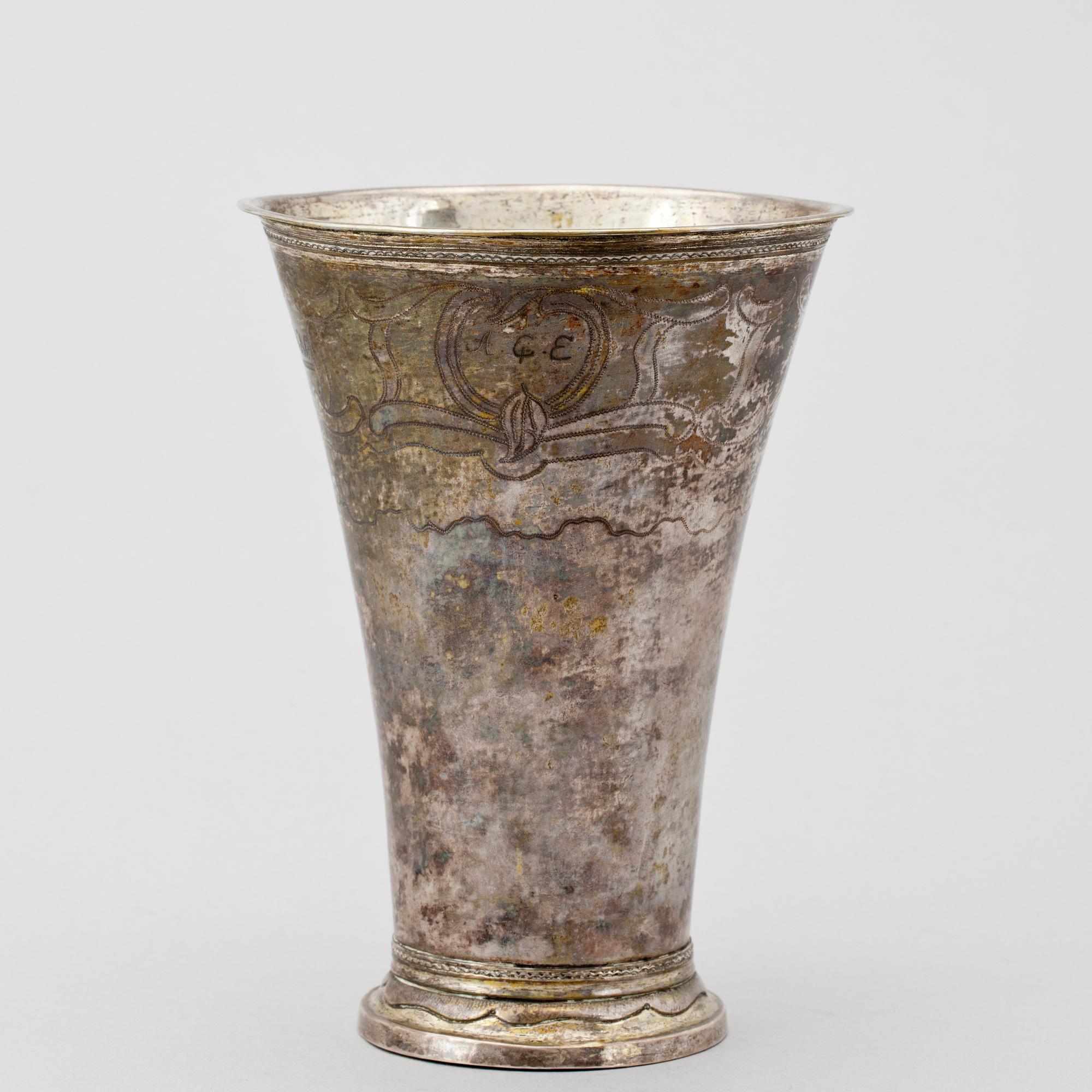 BÄGARE, silver, Claes Ekman, Kristinehamn, 1785.