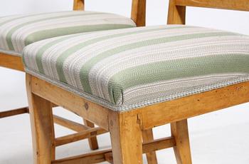 SOFFA samt STOLAR, ett par biedermeier, 1800-talets mitt.