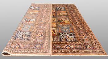 A carpet, Figural Kashmar, ca 373 x 298 cm.
