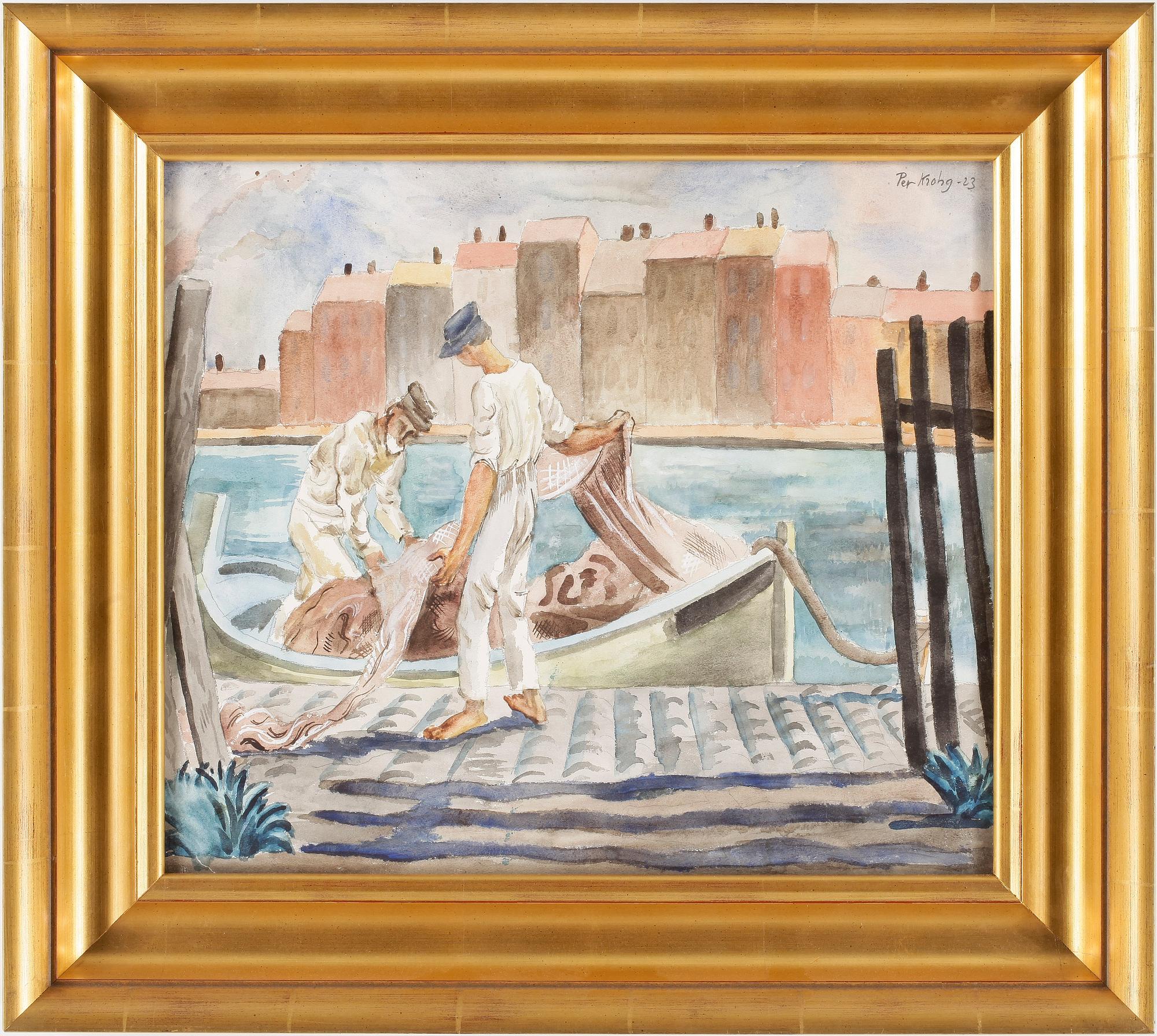 PER KROHG, akvarell, signerad och daterad -23.