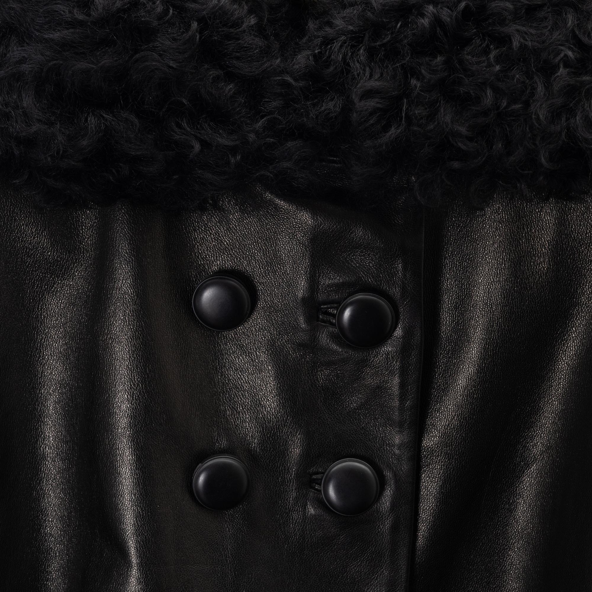 Balenciaga, a leather and sheepskin jacket, size 36.