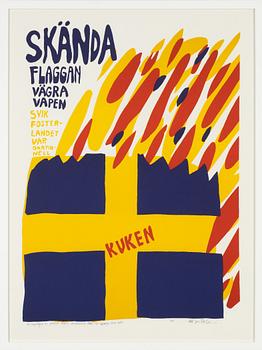 Carl Johan De Geer, lithograph in colours, signed EA.